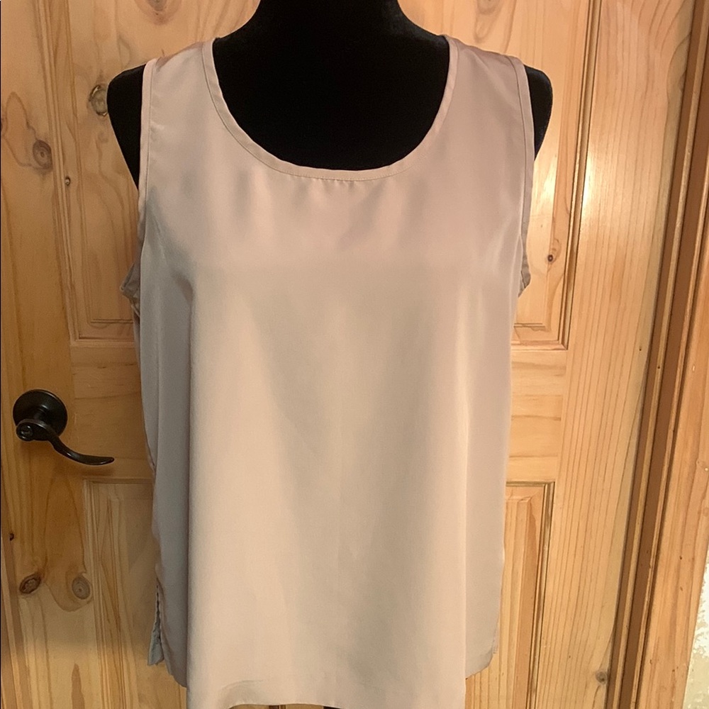 Susan Graver Tan Sleeveless Tank Top with Classic Design